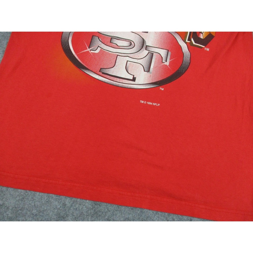 VINTAGE San Francisco 49ers Shirt Mens Large Red Black NFL Football 90s USA - Picture 5 of 16